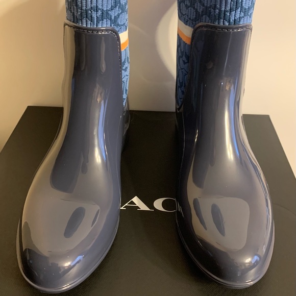 Brand New Coach Rivington Rubber Short Rain Boots 7 B/Narrow Fit/Size Up - Picture 4 of 12
